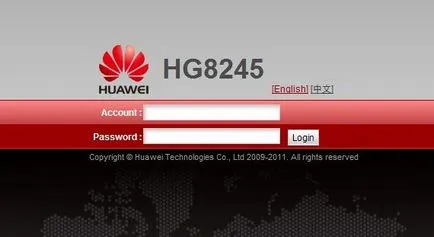 Huawei hg8245h felülvizsgálat konfiguráció és firmware