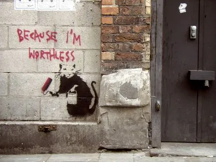 Графити - невероятно, загадъчна и противоречива Banksy е интересно!