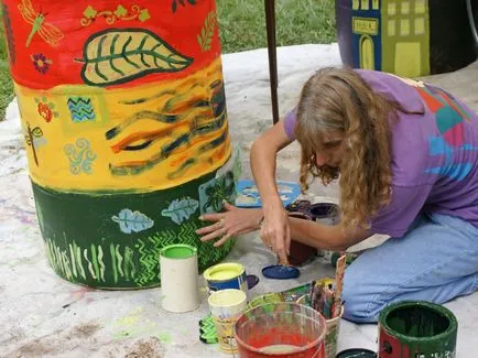 Decor hordók a kerttervezés festmény fotó videó