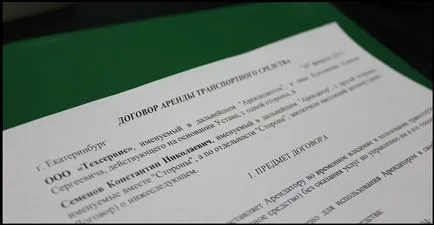 Contract de închiriere vehicul eșantion de contract