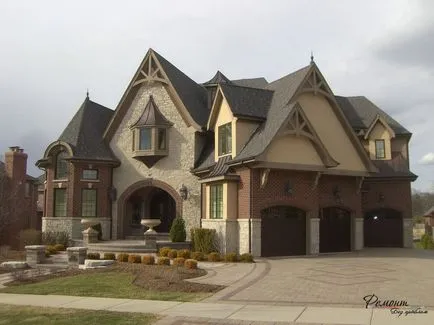 Casa în stil englezesc exterior și design de zonele suburbane din fotografie