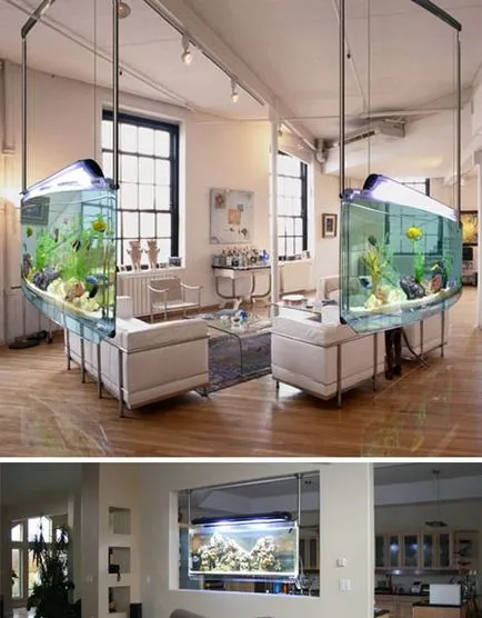 akvárium saját kezűleg tervezni fotó, design otthoni akváriumban fényképes példákat képekben