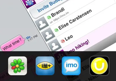 ICQ на iphone, Сравнение на програмата за четири ICQ-клиент за ябълка iphone