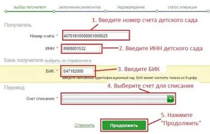 Instrucțiuni pentru plata serviciilor prin intermediul Sberbank online