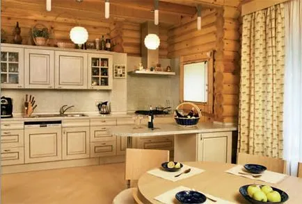 konyha belső egy fából készült ház (57 fotó) video utasítást regisztrációs lakberendezés ünnep