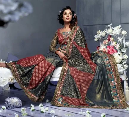 Indian istorie rochie sari, tesatura si culoare