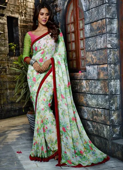 Indian istorie rochie sari, tesatura si culoare