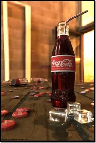 Cum de a desena o sticlă de etape creion Coca-Cola