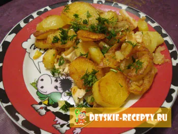 Картофи с пиле по селски - рецепта със снимки, рецепти за деца, кухня