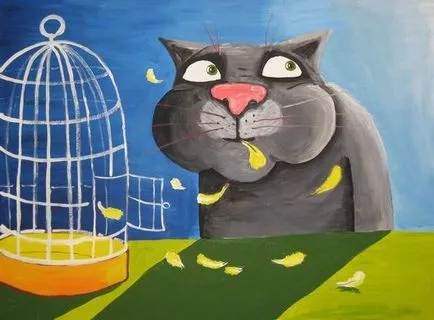 Котки Washi Lozhkina ярки емоции палава изкуство