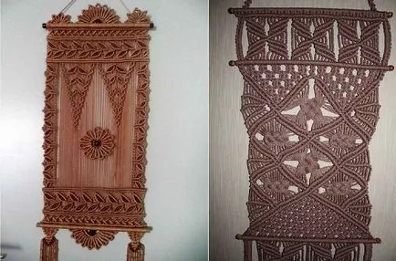 Macrame fényképet és a szövés rendszerek panelek a falon a kezdők, órákig a mester osztály egy zseb,