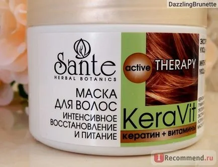 Hair Mask Sante intenzív rehabilitáció és a táplálkozás vitaminok KERAVIT keratin - „költségvetési