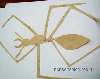 Ant хартия за изрязване на насекоми, блог графичен дизайнер Novikovoy Mariny малка книжка на глупости