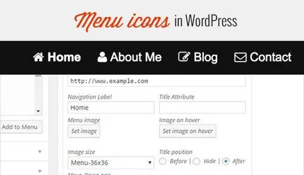 Cum se adaugă pictograme în meniul de navigare, WordPress