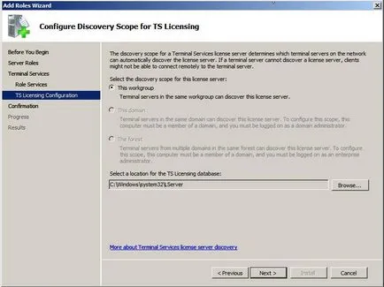 Server License Server Terminal licență Terminal Services în Windows 2008 Server