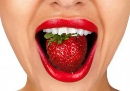 Albirea dinților folosind căpșuni