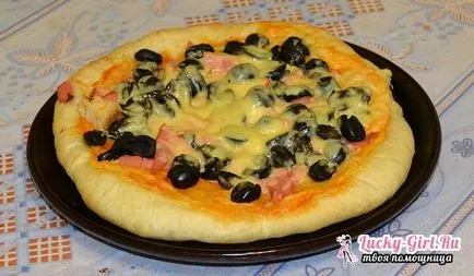Pizza a kelt tésztát a sütőben recept