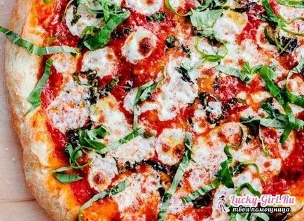 Pizza a kelt tésztát a sütőben recept