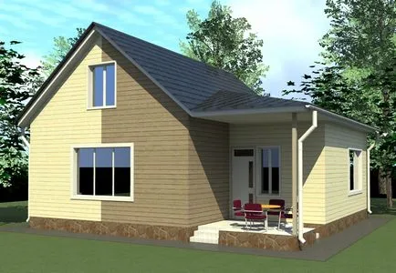 Proiectul este o casă low-cost, cu un etaj mansarda - aspect, prețurile de materiale, costul de construcție