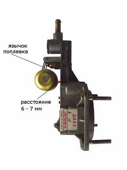 Регулиране на нивото на горивото в изпитвателната камера на карбуратора 2105, 2107 озон