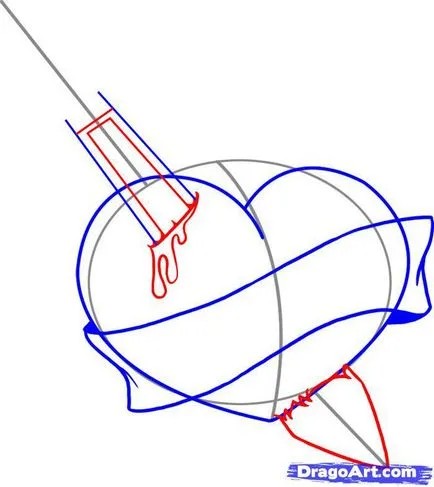 Cum de a desena o inimă străpunsă de o sabie creion etape
