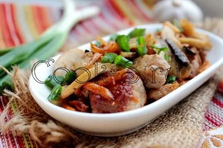 friptură de porc cu ciuperci - un pas cu pas reteta cu fotografii, preparate din carne