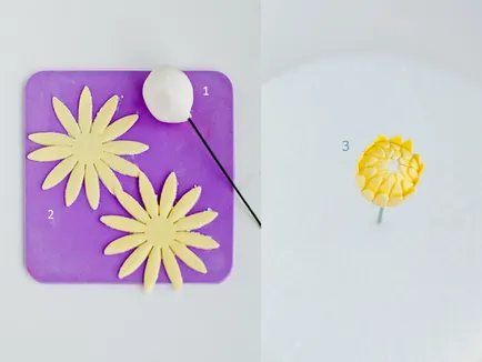 Crizanteme și dalii din mastic de zahăr decorare tort