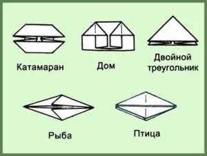 Основната форма на оригами за деца 6-12 години, драсканица
