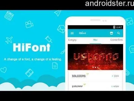 Как да променя или да променят шрифтовете на Android телефони и таблети, за да изтеглите програмата безплатно
