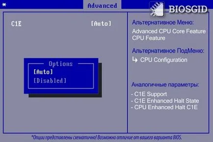 C1E támogatás, C1E fokozott megállt állapotban cpu fokozott megállt C1E