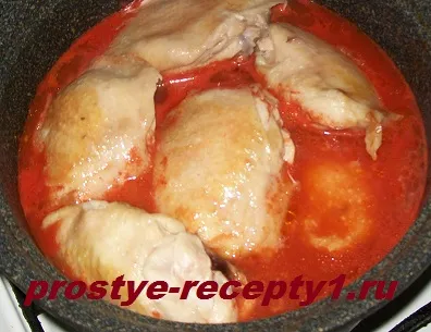 Chakhokhbili пиле, стъпка по стъпка рецепти снимки