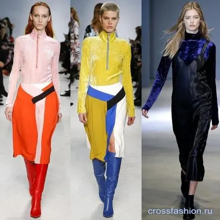grup Crossfashion - catifea trendy toamna-iarna 2016-2017 a expirat, rochii, fuste și pantaloni de catifea