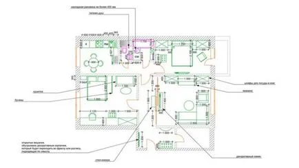 A design két hálószobás apartman 60 négyzetméter