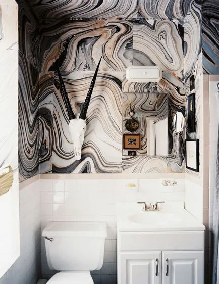 fürdőszoba belső - márvány, mint a fő anyagi