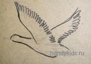 Cum de a desena o rață în etape creion zbor cistrc