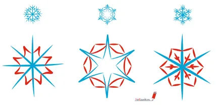 Как да се направи снежинка молив етапи