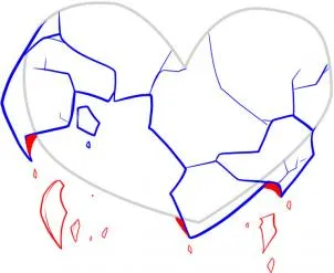 Cum de a desena o inimă zdrobită sau un pas rupt cu pas, cât de ușor și simplu creion, stilou