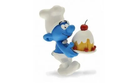 Cum sa faci un tort cu Smurfs mastic pas fotografie