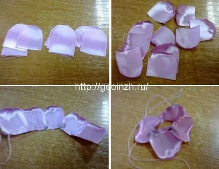 Как да си направим вишнев цвят на сатенени панделки