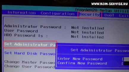 Как да зададете парола на BIOS лаптоп Lenovo g780, G700