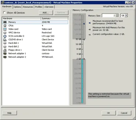 Cum de a mări dimensiunea memoriei și numărul de procesoare (nuclee) pe o mașină virtuală care rulează ESXi