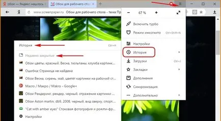 Cum de a restabili fila recent închis (deschis) în browser-ul Opera, mozilla firefox, Yandex,