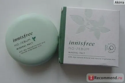 Saltelele Innisfree pulbere compactă fără pact mineral sebum - «minerale, pulbere incoloră