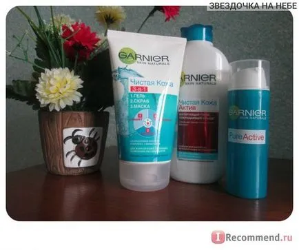 Крем Акне Garnier чиста кожа на активи, овлажняване на 24 часа, с матов ефект на - 