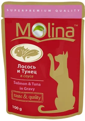 Купете лакомства и консерви Молина (Molina) на едро за кучета и котки, по-ниска цена в Москва -