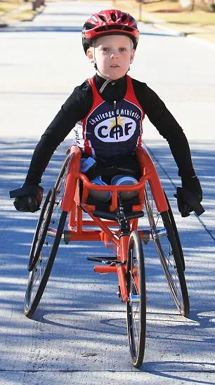 Boy a fogyatékos akarja nyerni aranyat a paralimpiai játékok fun!