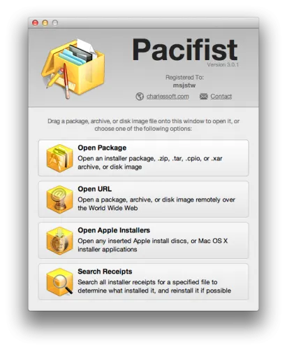 Mac OS X pacifista - egyszerű kicsomagolás