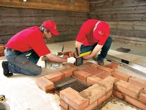 Mester osztályban a falazat sütő, zöld ház