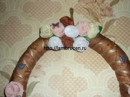 Master class coroană de flori decorative cu mâinile sale mâini, perdele, Lambrichene, textile de casa proprii