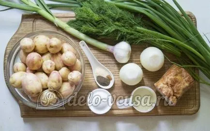 Új burgonya szalonnával recept lépésről lépésre (10 fotó)